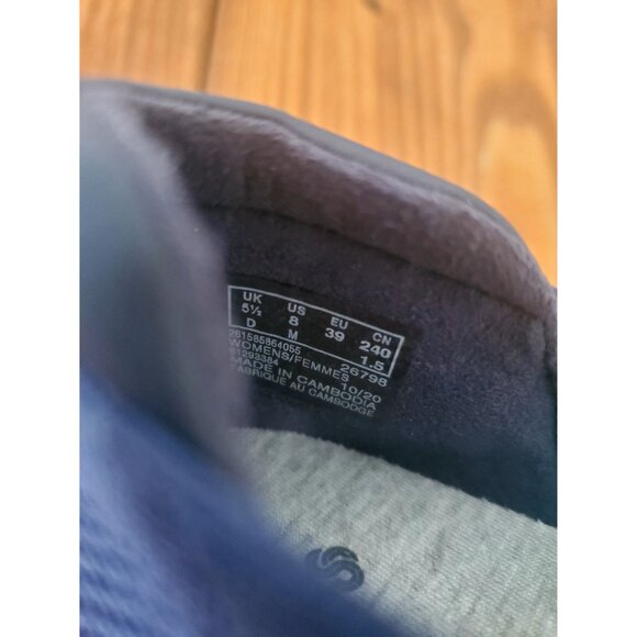 Clarks Womens Navy Teal Knit Flats Size 8 Cloudsteppers Shoes - Picture 6 of 9